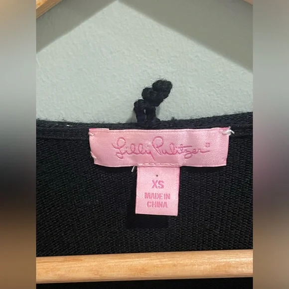 Lilly Pulitzer Black Connie Stripe Merino Wool Sweater Dress-Size XS - Picture 5 of 6